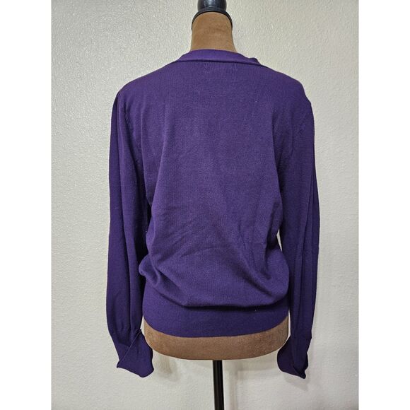 Apt. 9 Women’s Knit Pullover Sweater Purple Button Accent Size Large - Picture 2 of 2